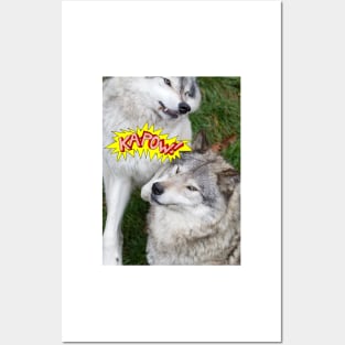 Wolves at play - Timber Wolf Posters and Art